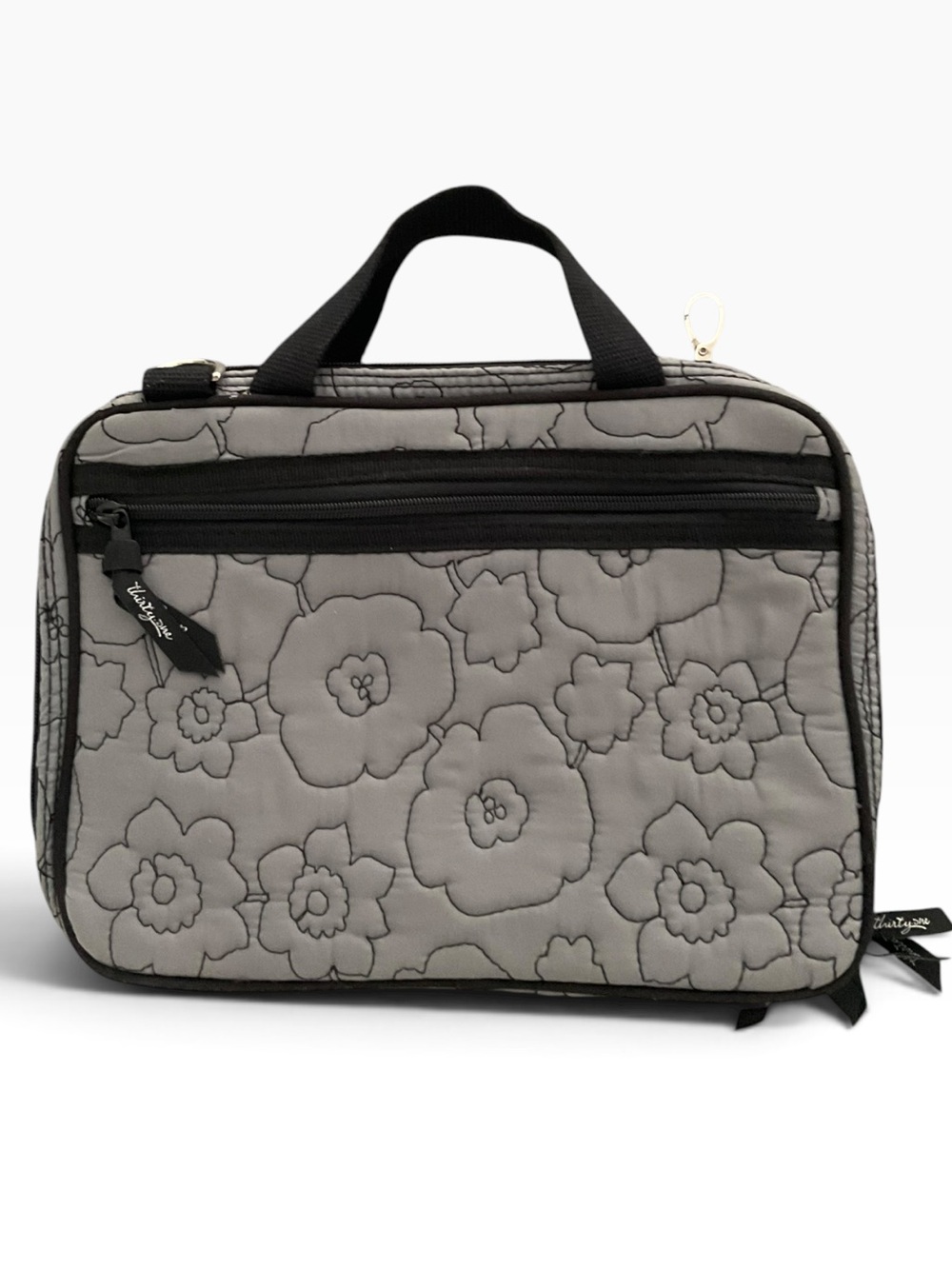 THIRTY-ONE Travel Organizer Bag All Over Quilted Stitched Poppy Pattern NWOT